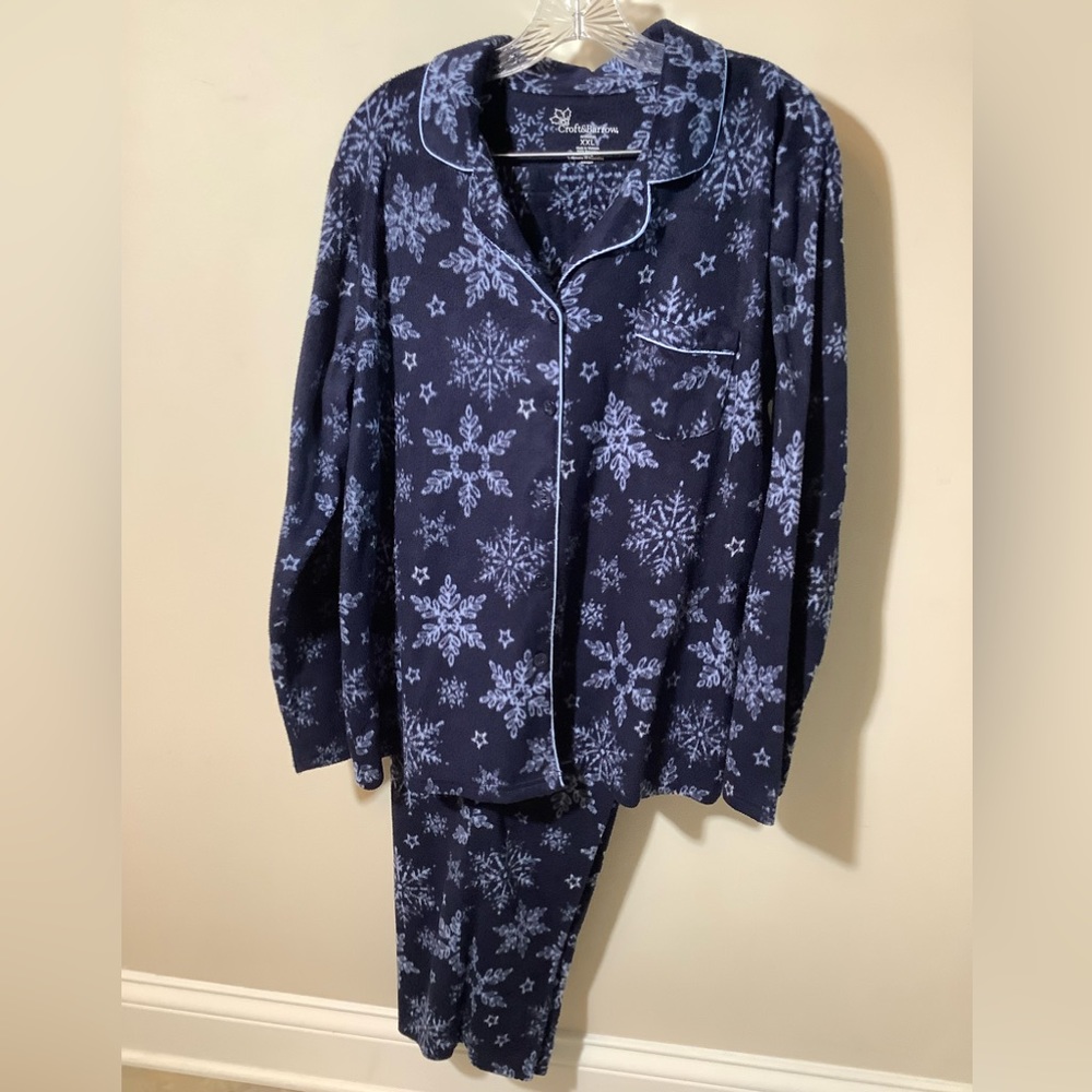 Croft&Barrow Soft Fuzzy & Warm Pj’s Beautiful Blu… - image 1